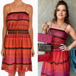Missoni Multicolored Knit Dress Pink Black Orange Size 40/4